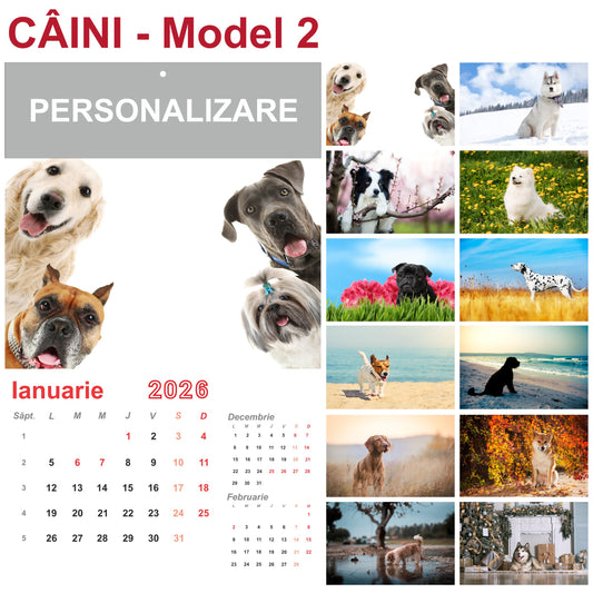 Calendar de perete Caini 2026