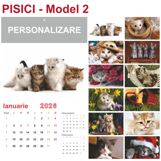 Calendar de Perete - tematica Pisici