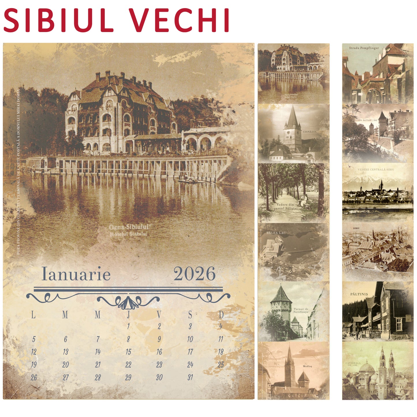 Calendar de perete Orase vechi din Romania 2026