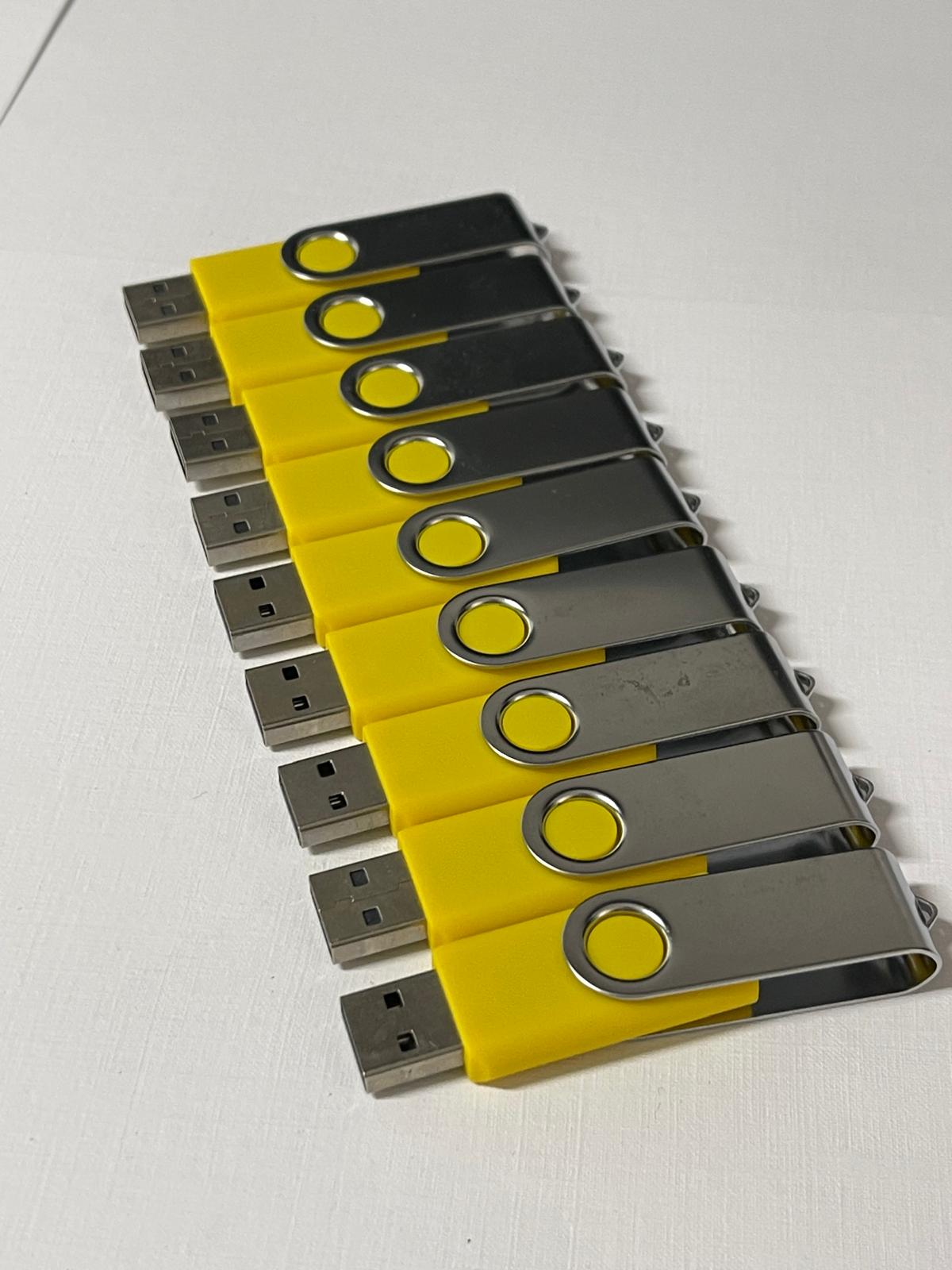 USB uri Plastic + Metal personalizate - pachet de 10 buc