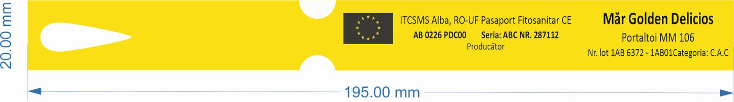 Etichete galbene pentru pomi fructiferi