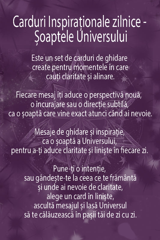 Carduri Inspiraționale zilnice - Șoaptele Universului