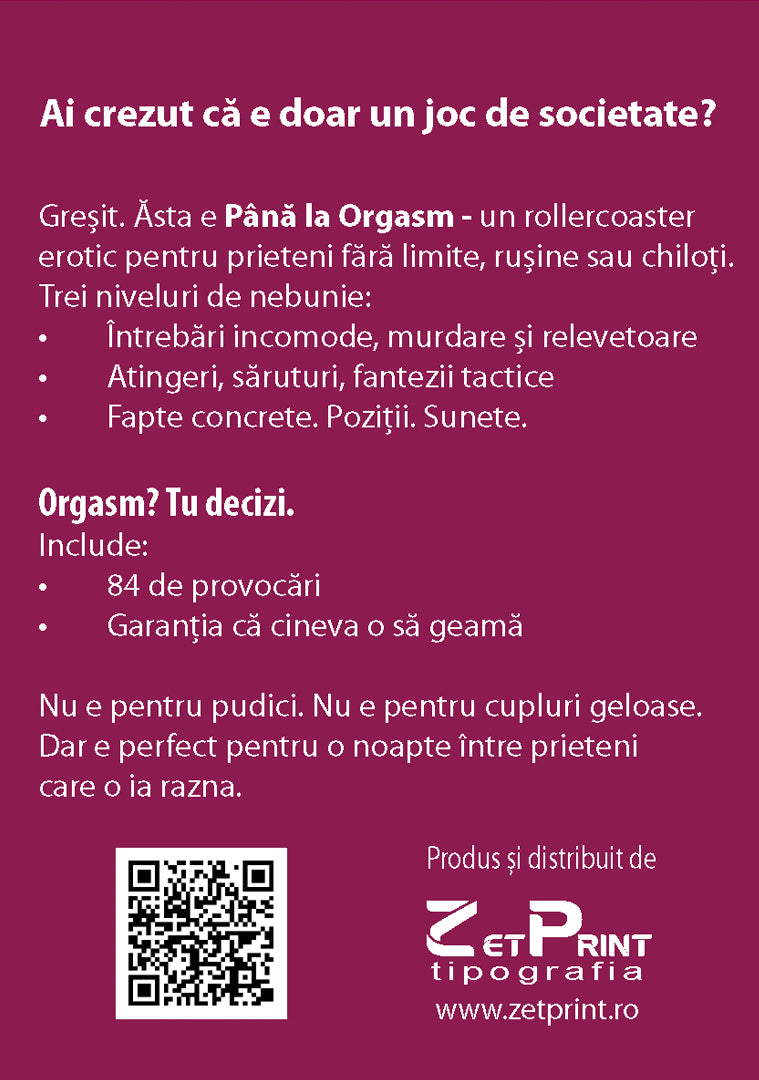 Până la Orgasm - Joc de cărți Soft Party +18