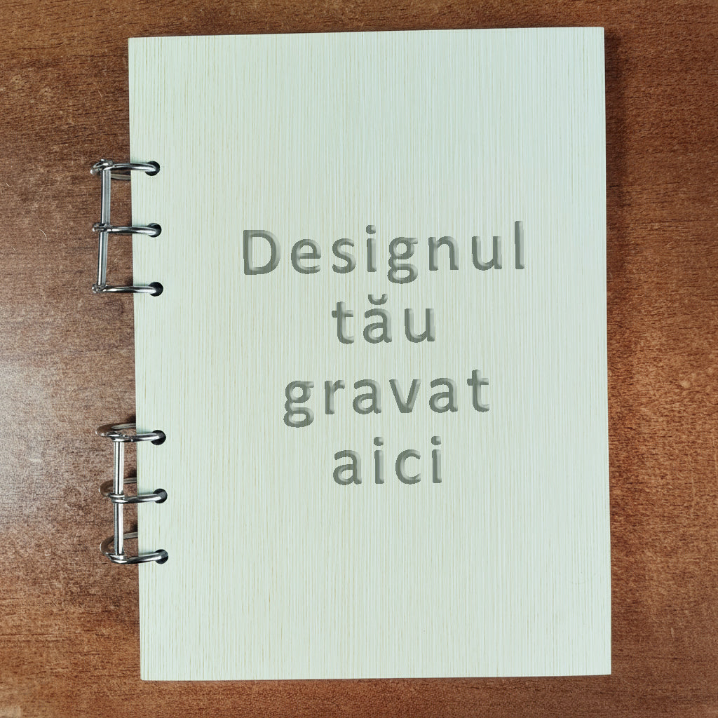 Agenda A5 - coperta din lemn - personalizata