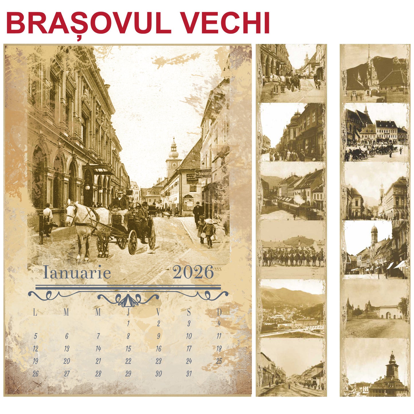 Calendar de perete Orase vechi din Romania 2026