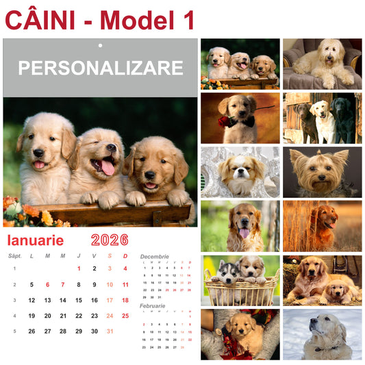 Calendar de perete Caini 2026