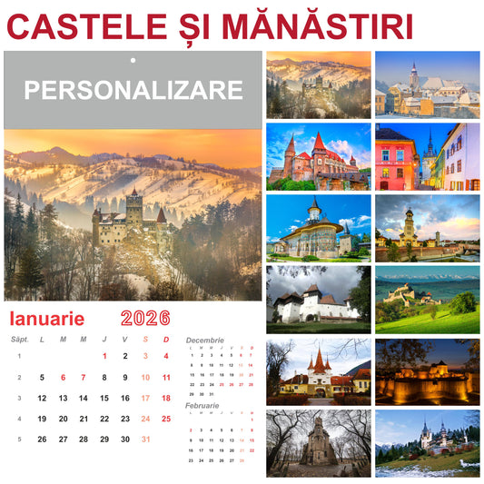 Calendar de Perete - tematica Castele si Mănăstiri din România
