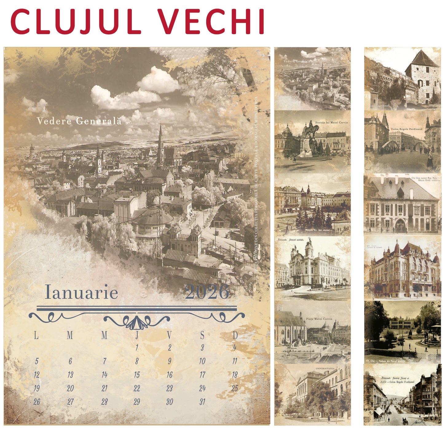 Calendar de perete Orase vechi din Romania 2026