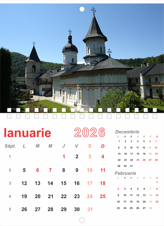 Calendar de perete Manastiri din Romania 2026