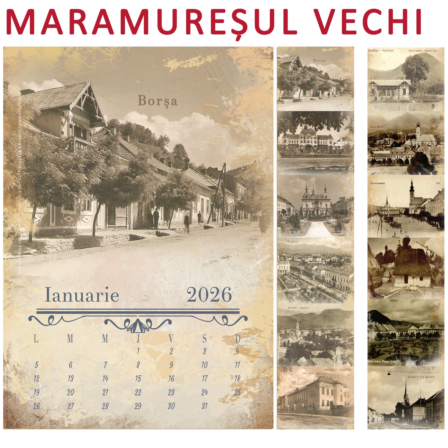 Calendar de perete Orase vechi din Romania 2026