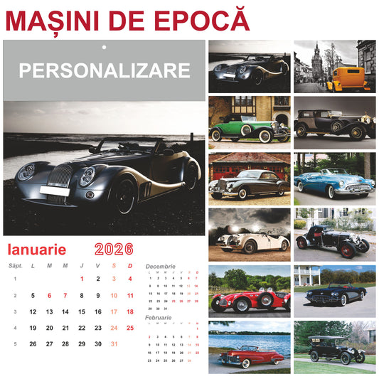 Calendar de Perete - tematica Masini de Epoca