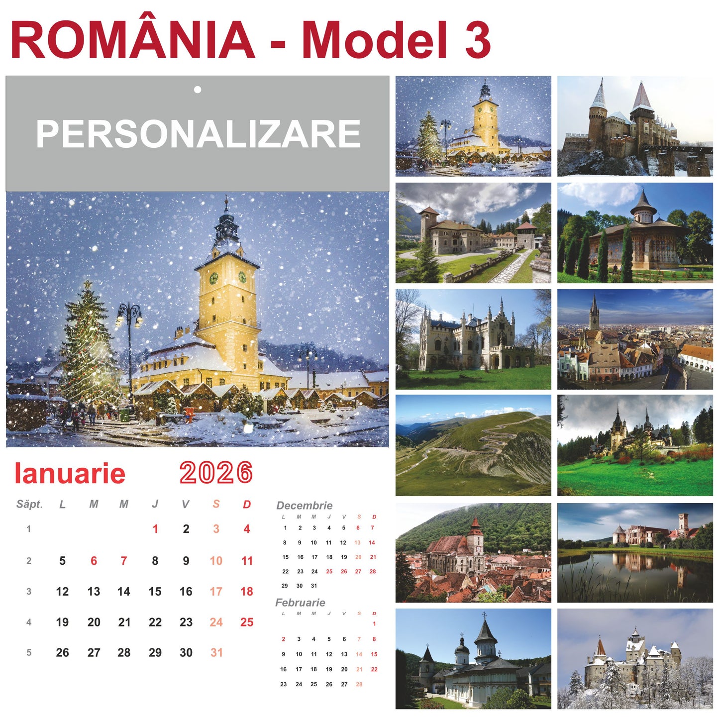 Calendar de perete Romania 2026