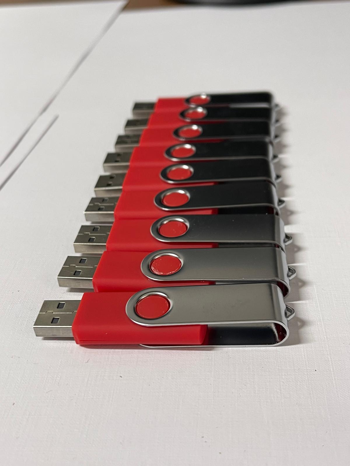 USB uri Plastic + Metal personalizate - pachet de 10 buc