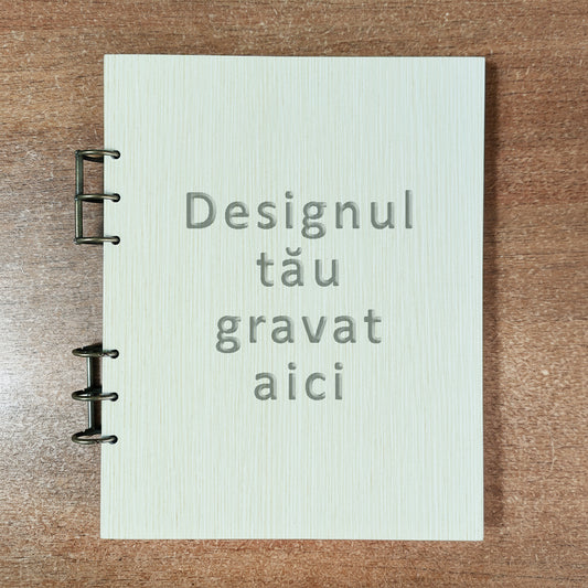 Agenda A5 - coperta din lemn - personalizata