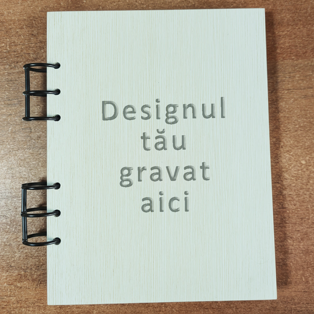 Agenda A5 - coperta din lemn - personalizata